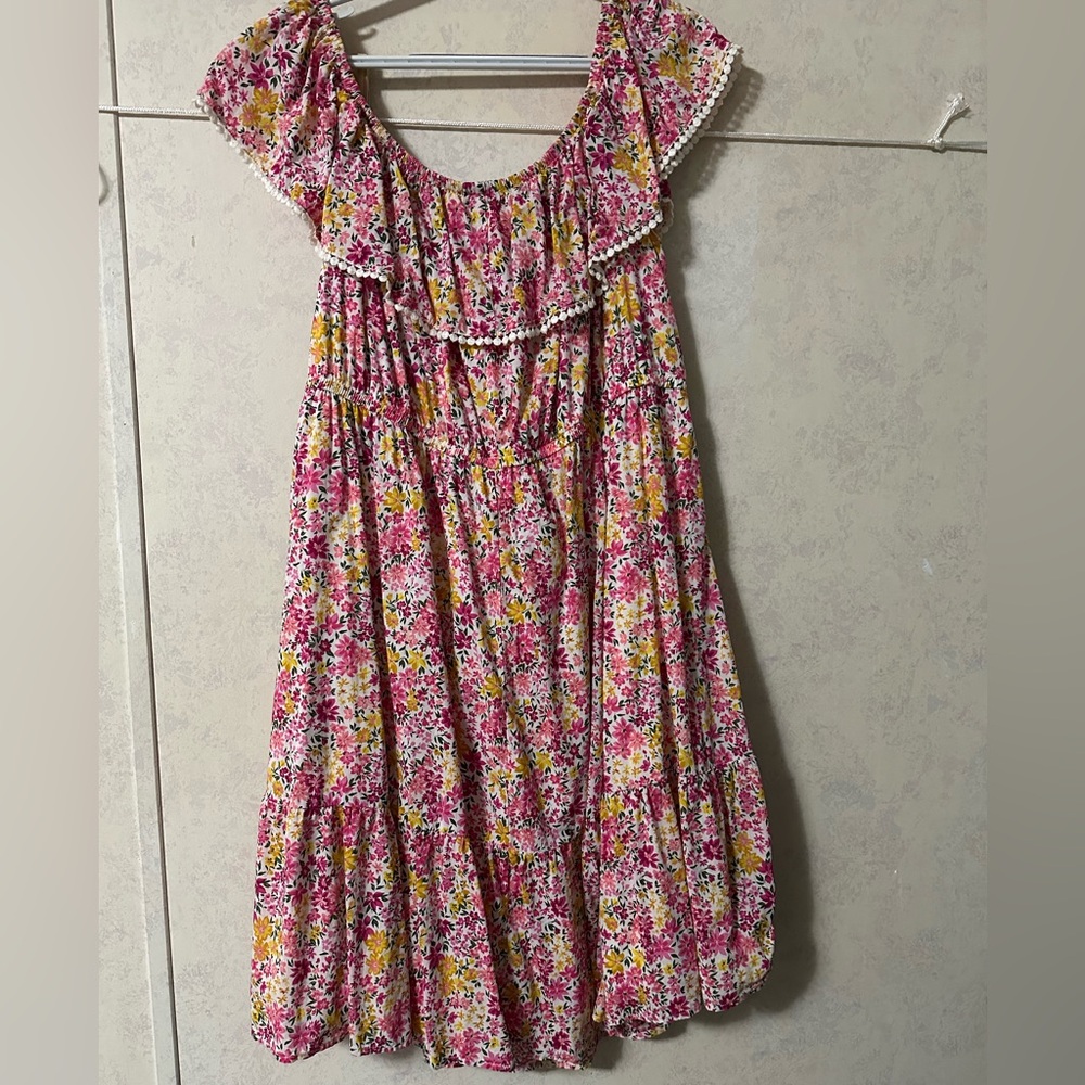 Terra & Sky Pink Yellow Floral Dress